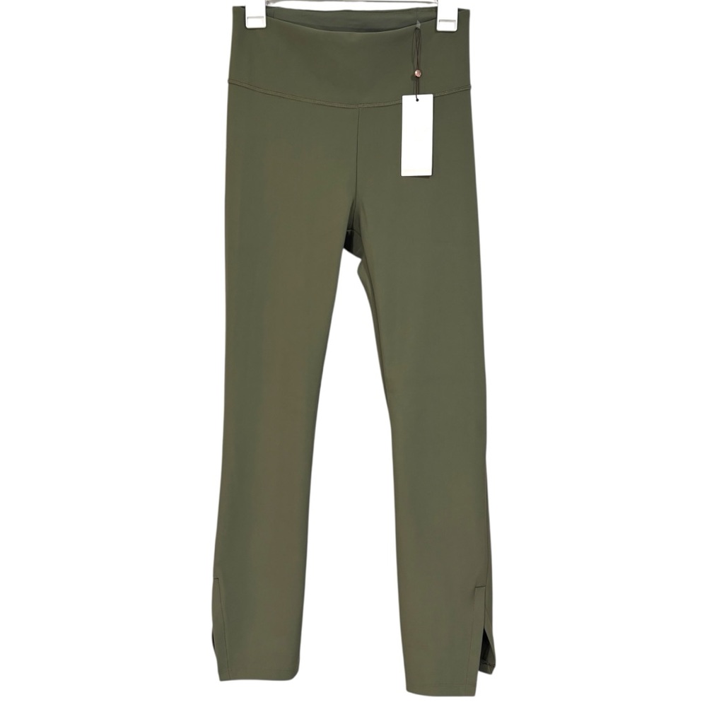 Calia Sculpt Vented Straight Dark Olive Cropped Pants Womens NWT Size Medium